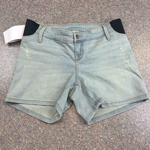 Stretch Denim Maternity Shorts, NEW 2 - Picture 1 of 4